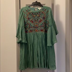 Green Embroidered Dress/Tunic
